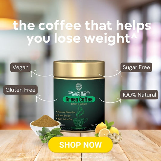 वजन घटाने के लिए Skyveda Organics अदरक और नींबू के साथ Green Coffee (200 ग्राम)